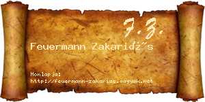 Feuermann Zakariás névjegykártya